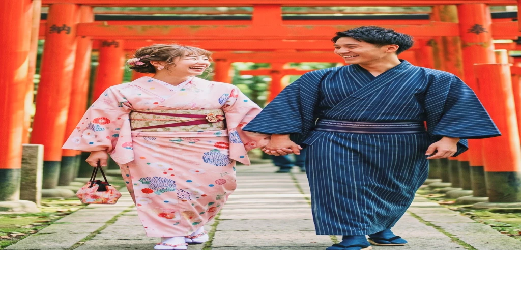 着物デートを楽しむふたり