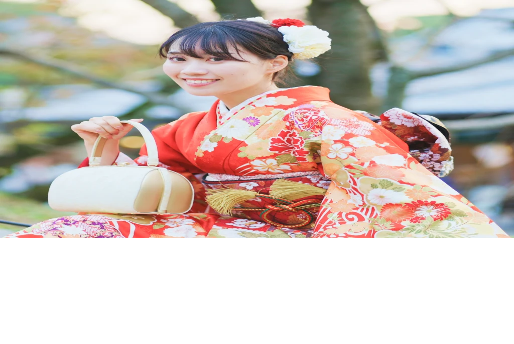 赤い振袖の女性